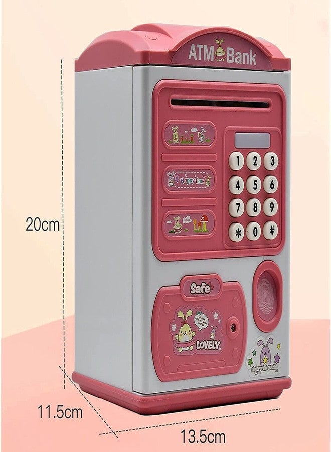 BAREPEPE Piggy Bank for Kids Electronic ATM Money Bank with Password and Finger Sensor Lock - Pink - Image 5
